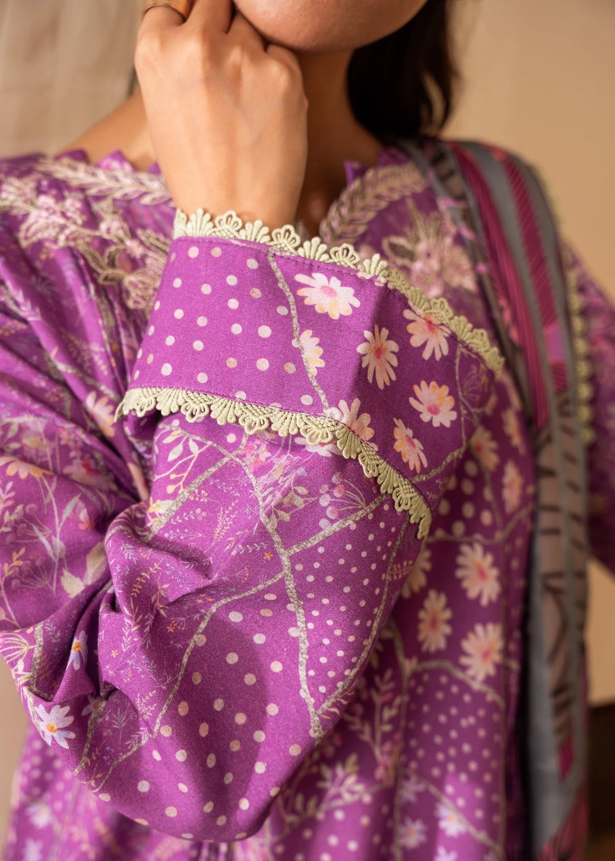 Aabyaan | Izabel Prints Linen Edit 24 | SABRINA (AZ-02) by Aabyaan - Designer Dress - Type: Ladies Clothes - Available at Libayah - 100% Original