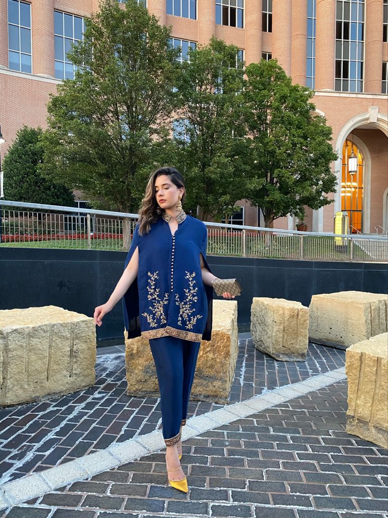 Purple Haze | Velvet Formals |  Blue Raw Silk by Purple Haze - Designer Dress - Type: Ladies Clothes - Available at Libayah - 100% Original