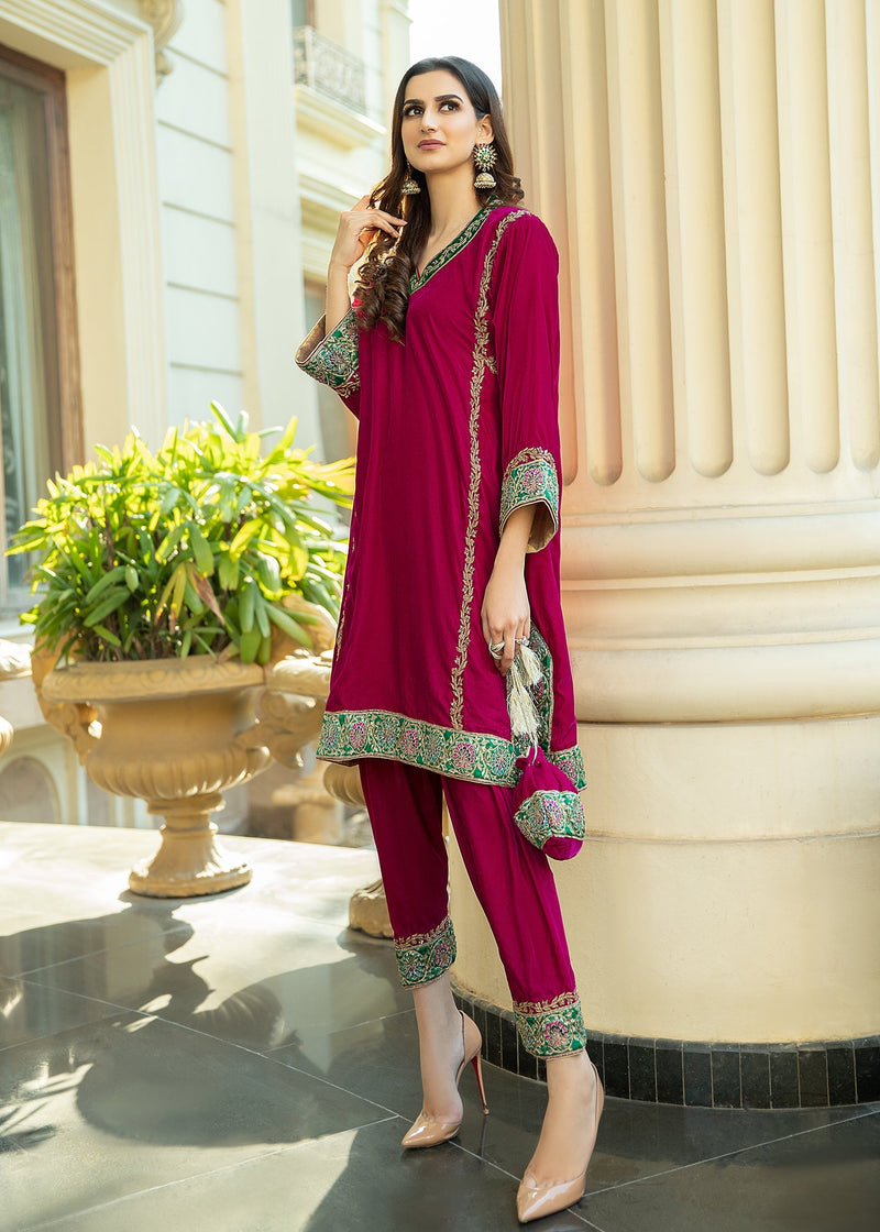 Purple Haze | Velvet Formals |  Hot Pink Velvet by Purple Haze - Designer Dress - Type: Ladies Clothes - Available at Libayah - 100% Original