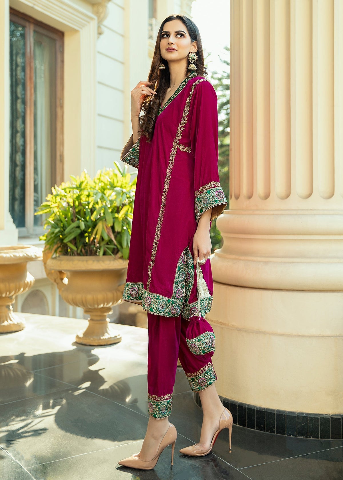 Purple Haze | Velvet Formals |  Hot Pink Velvet by Purple Haze - Designer Dress - Type: Ladies Clothes - Available at Libayah - 100% Original