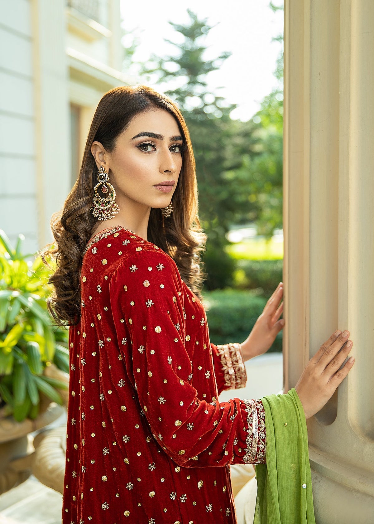 Purple Haze | Velvet Formals |  Orange Velvet Gotapatti by Purple Haze - Designer Dress - Type: Ladies Clothes - Available at Libayah - 100% Original