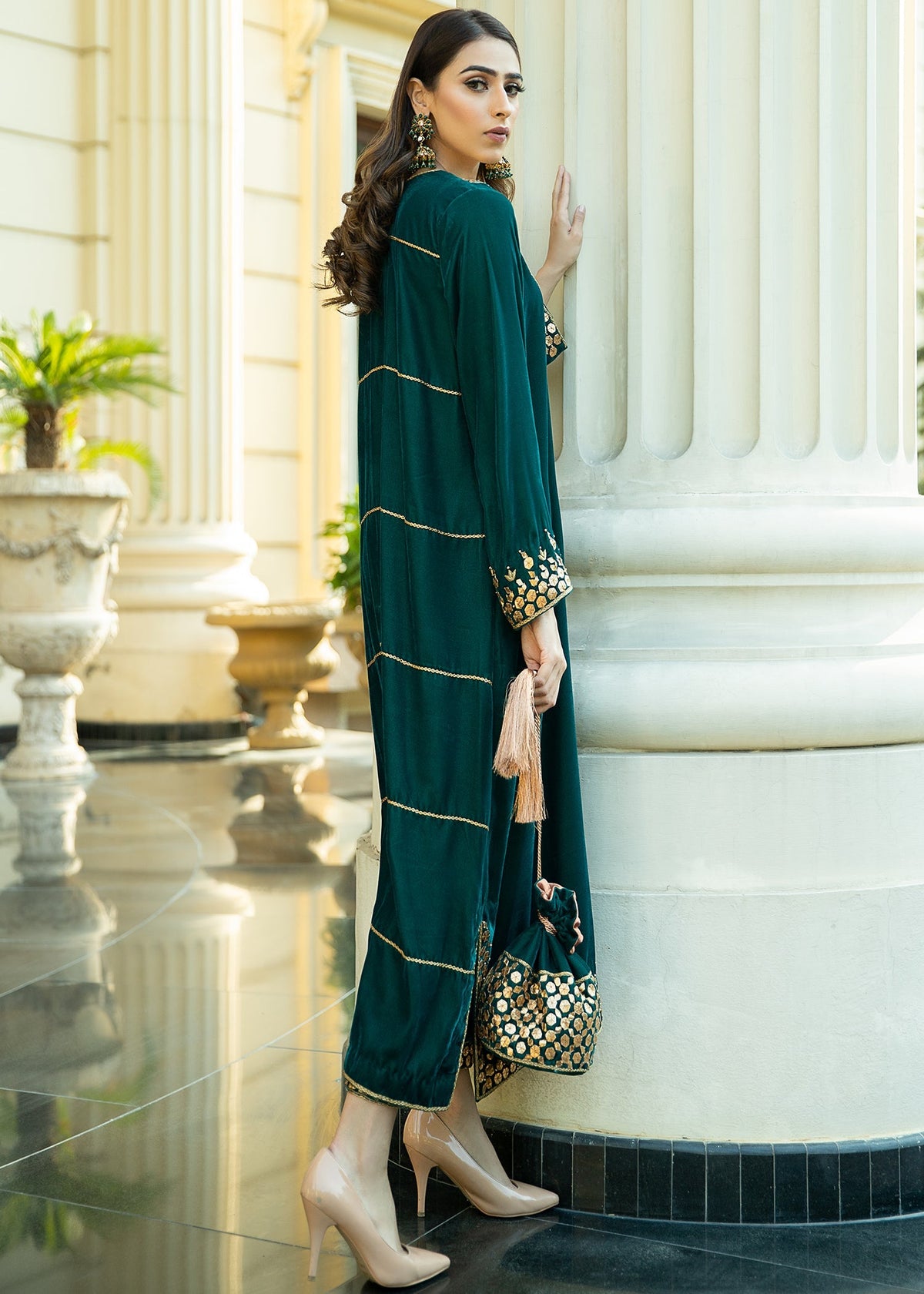 Purple Haze | Velvet Formals |  Teal Blue Velvet by Purple Haze - Designer Dress - Type: Ladies Clothes - Available at Libayah - 100% Original