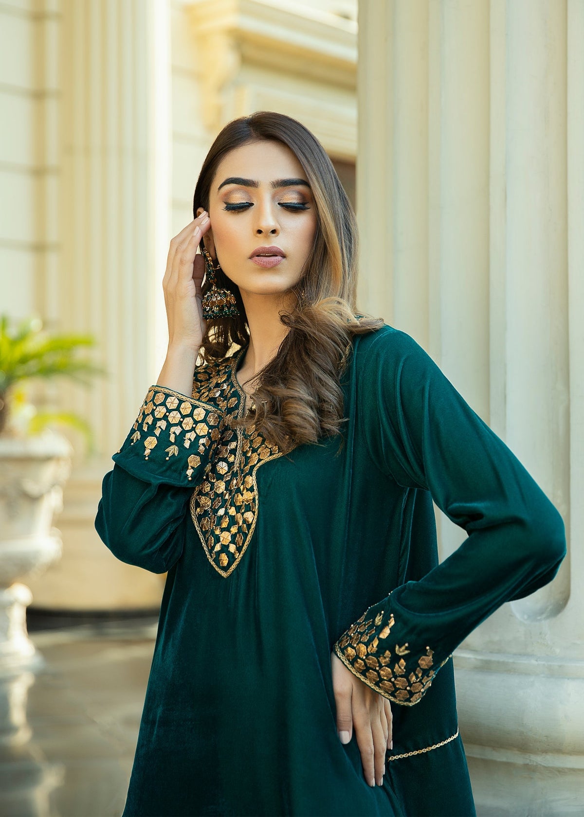 Purple Haze | Velvet Formals |  Teal Blue Velvet by Purple Haze - Designer Dress - Type: Ladies Clothes - Available at Libayah - 100% Original