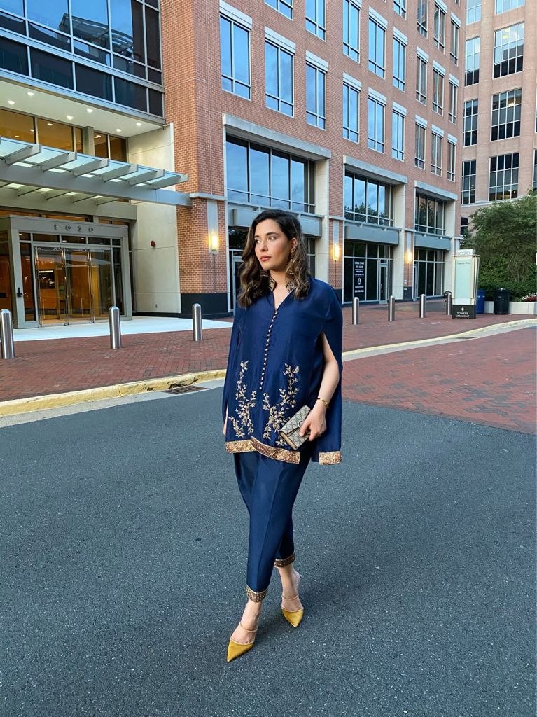 Purple Haze | Velvet Formals |  Blue Raw Silk by Purple Haze - Designer Dress - Type: Ladies Clothes - Available at Libayah - 100% Original