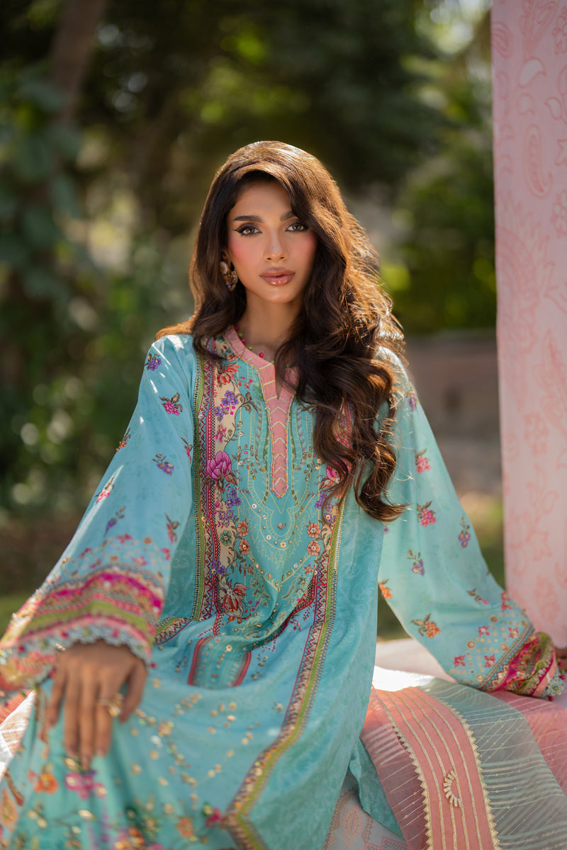 Qalamkar | Luxe Silk |   UA-06 SARA by Qalamkar - Designer Dress - Type: Ladies Clothes - Available at Libayah - 100% Original