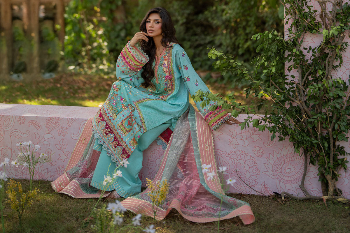 Qalamkar | Luxe Silk |   UA-06 SARA by Qalamkar - Designer Dress - Type: Ladies Clothes - Available at Libayah - 100% Original