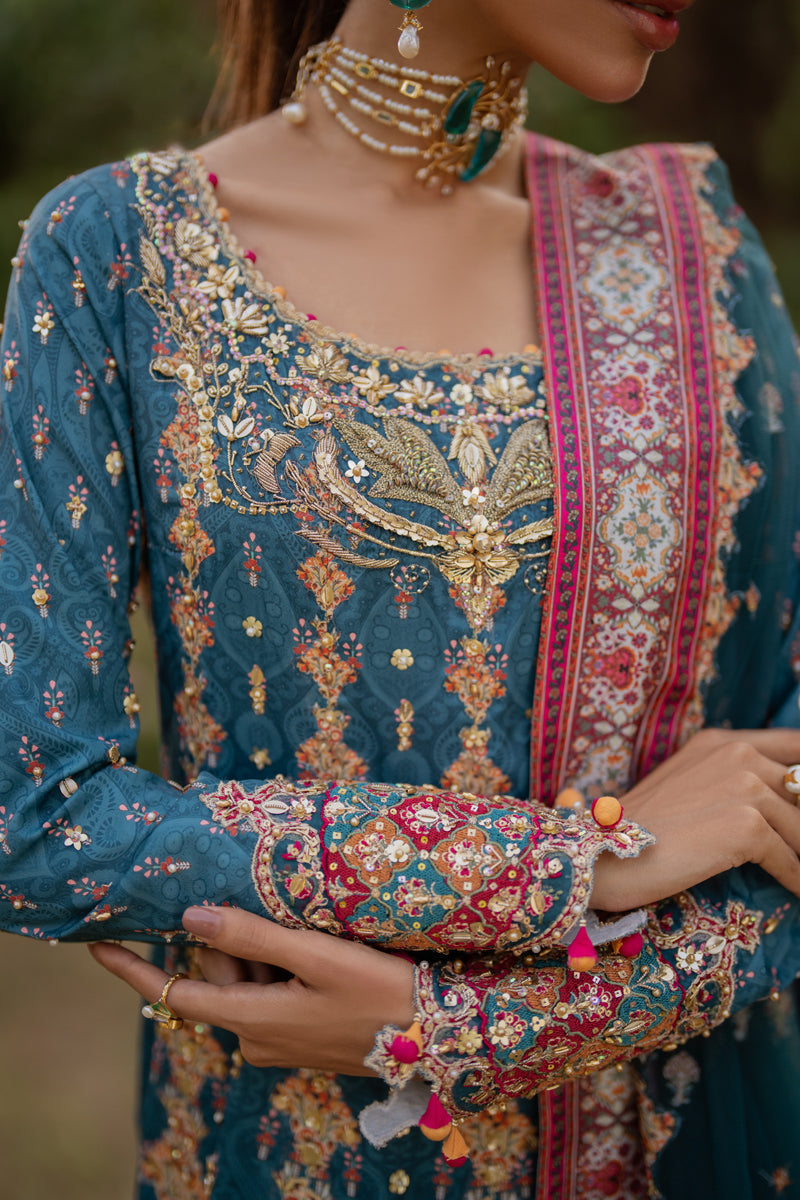 Qalamkar | Luxe Silk |  UA-09 TINA by Qalamkar - Designer Dress - Type: Ladies Clothes - Available at Libayah - 100% Original