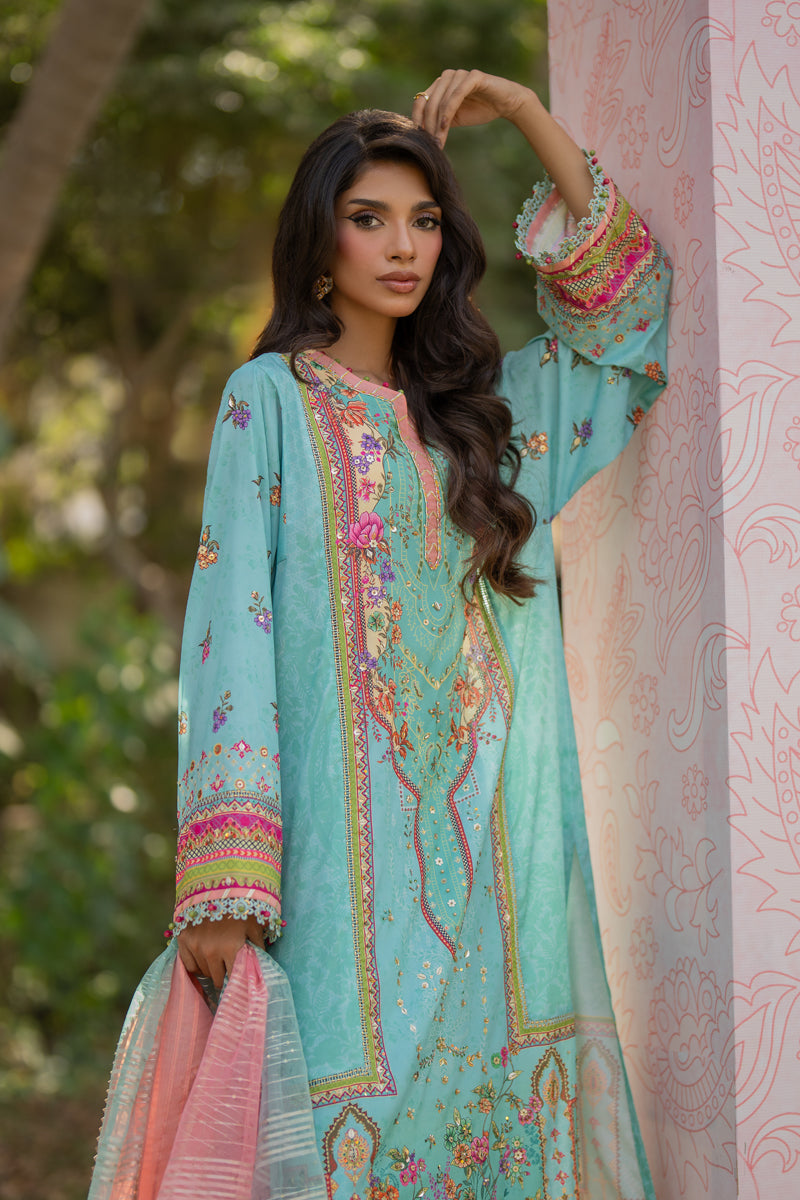Qalamkar | Luxe Silk |   UA-06 SARA by Qalamkar - Designer Dress - Type: Ladies Clothes - Available at Libayah - 100% Original
