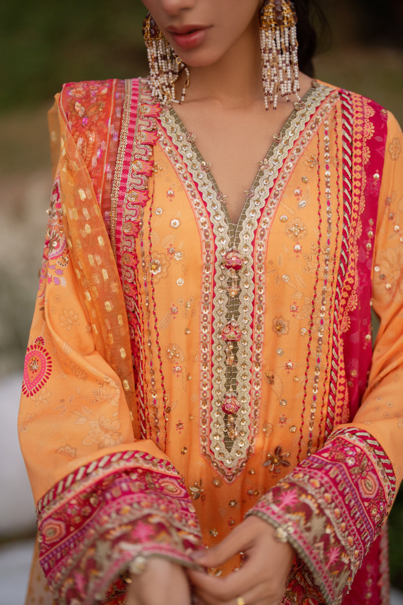Qalamkar | Luxe Silk |  UA-05 FIORE by Qalamkar - Designer Dress - Type: Ladies Clothes - Available at Libayah - 100% Original