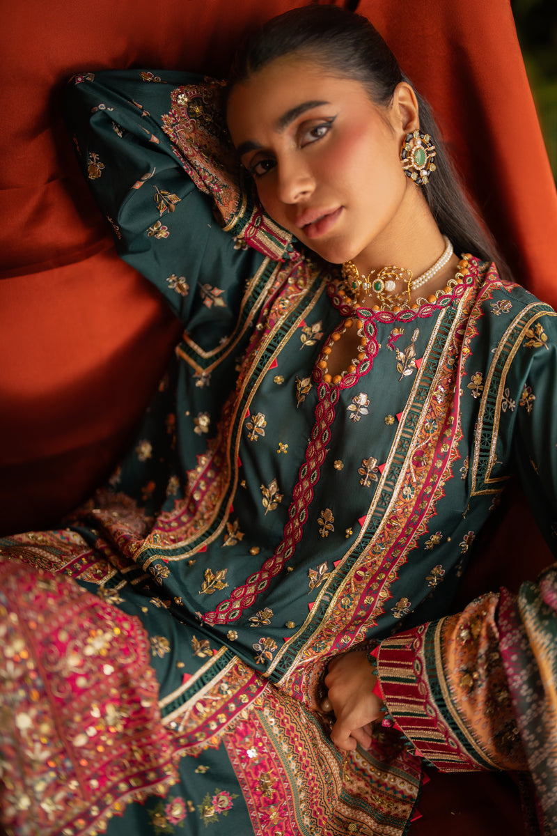 Qalamkar | Luxe Silk |  UA-02 NINA by Qalamkar - Designer Dress - Type: Ladies Clothes - Available at Libayah - 100% Original