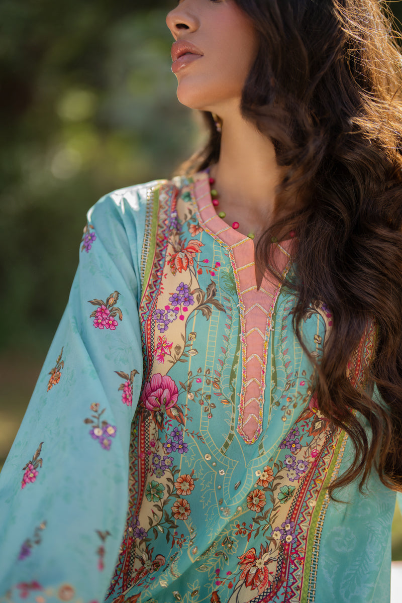 Qalamkar | Luxe Silk |   UA-06 SARA by Qalamkar - Designer Dress - Type: Ladies Clothes - Available at Libayah - 100% Original