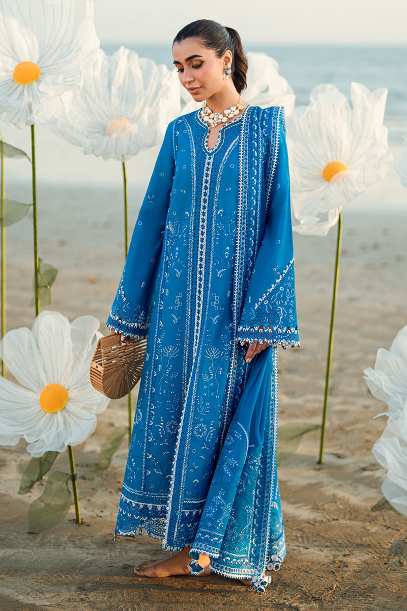 Qalamkar | Sahil Luxury Lawn | FK-03 VICTORIA by Qalamkar - Designer Dress - Type: Ladies Clothes - Available at Libayah - 100% Original