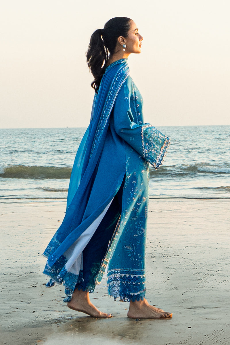 Qalamkar | Sahil Luxury Lawn | FK-03 VICTORIA by Qalamkar - Designer Dress - Type: Ladies Clothes - Available at Libayah - 100% Original