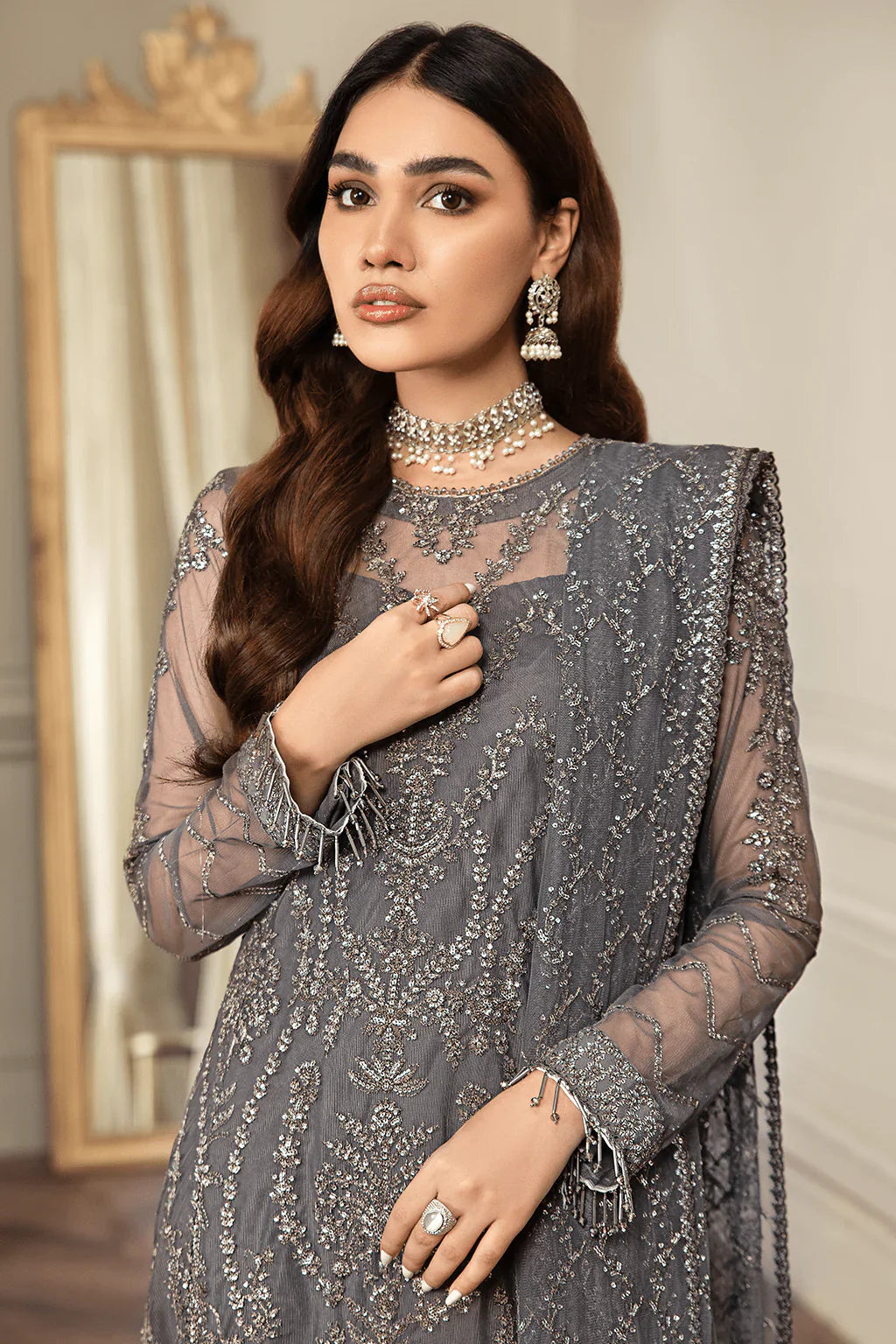Zarif | Mehroz Formals | Storm Grey by Zarif - Designer Dress - Type: Ladies Clothes - Available at Libayah - 100% Original