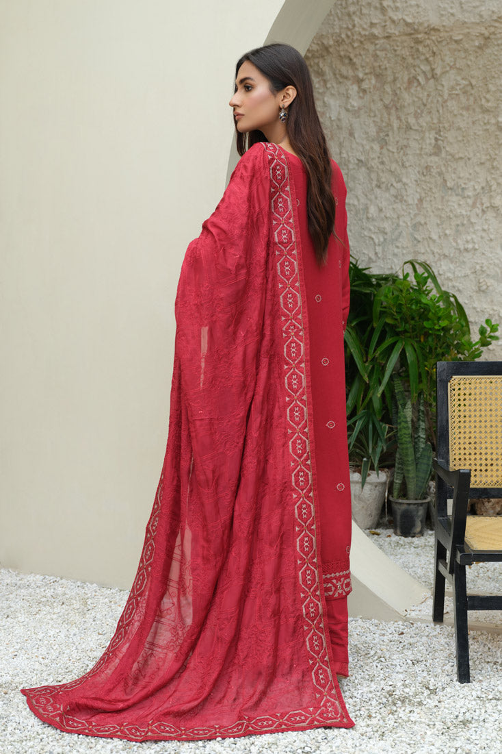 Marjjan | Aangan Embroidered Viscose |  SKC-100 (RED) by Marjjan - Designer Dress - Type: Ladies Clothes - Available at Libayah - 100% Original