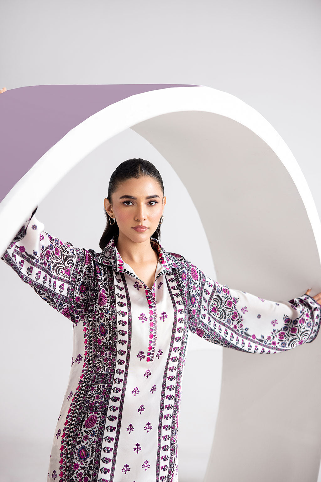 Afsanah | The Print Edit | GARDEN GLAM (extended shirt) AP-103 by Afsanah - Designer Dress - Type: Ladies Clothes - Available at Libayah - 100% Original