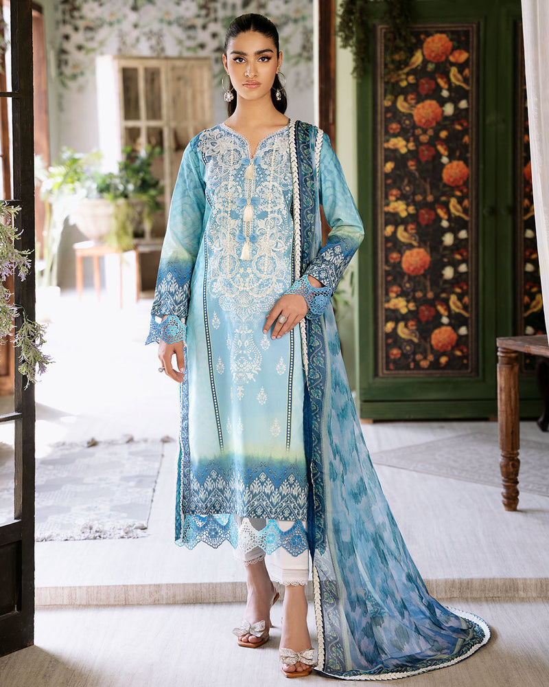 Roheenaz | Flora Printed Lawn | Azure by Roheenaz - Designer Dress - Type: Ladies Clothes - Available at Libayah - 100% Original