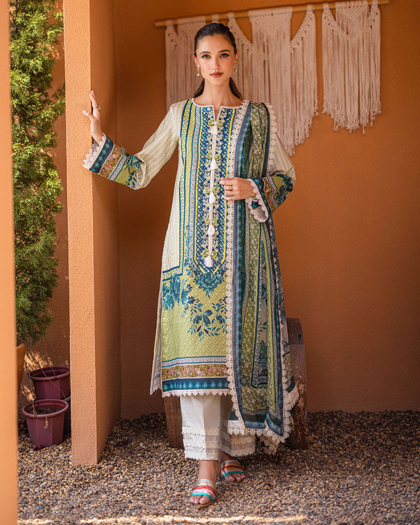 Roheenaz | Azalea Printed Lawn 24 | Ivory Elegance by Roheenaz - Designer Dress - Type: Ladies Clothes - Available at Libayah - 100% Original