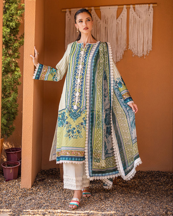 Roheenaz | Azalea Printed Lawn 24 | Ivory Elegance by Roheenaz - Designer Dress - Type: Ladies Clothes - Available at Libayah - 100% Original