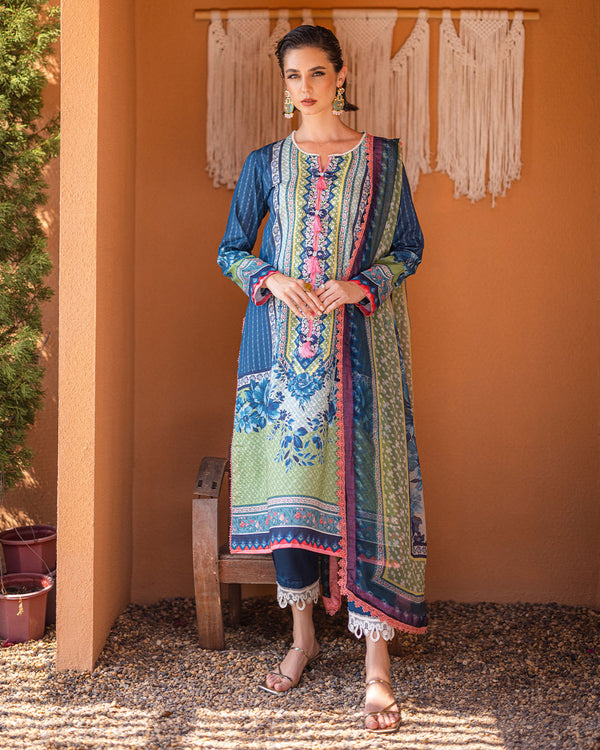 Roheenaz | Azalea Printed Lawn 24 | Mirage Mesh by Roheenaz - Designer Dress - Type: Ladies Clothes - Available at Libayah - 100% Original