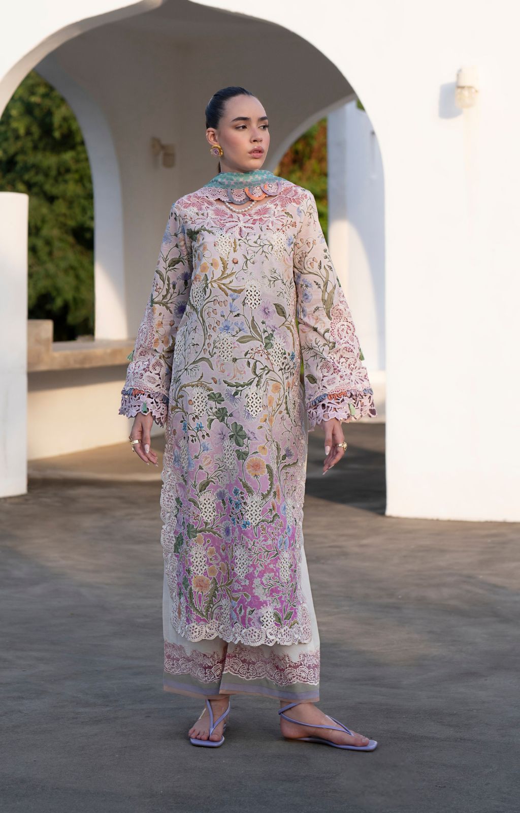 AJR Couture | Printakari Lawn 25 | Rose by AJR Couture - Designer Dress - Type: Ladies Clothes - Available at Libayah - 100% Original