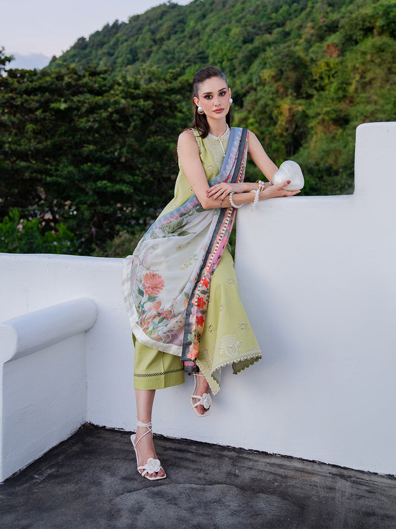 Izel | Dareen Luxury Lawn 26 | Ruhaab by Izel - Designer Dress - Type : Luxury Dress - Available at Libayah - 100% Original