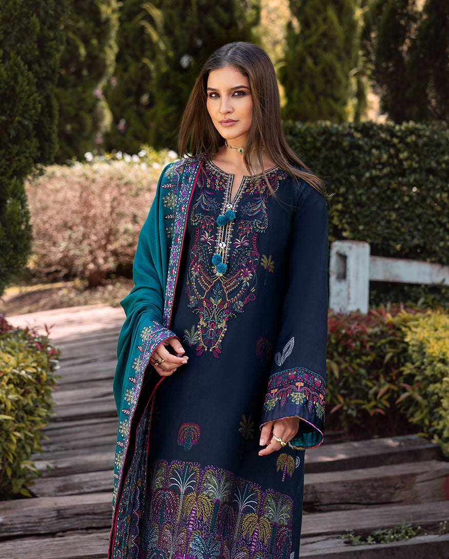 Radiant Solitude – authentic Pakistani dress from the Mushq Winter Broadway 25 collection for women in the UK.