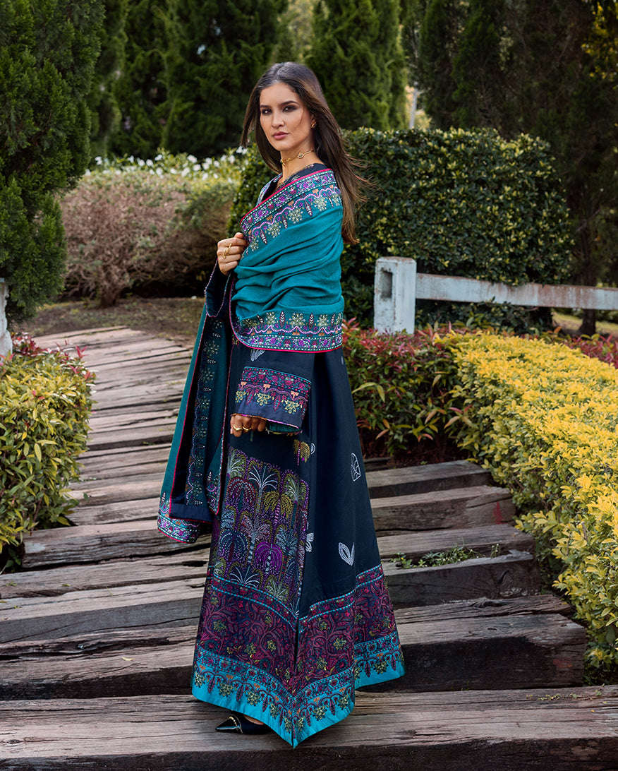 Radiant Solitude – authentic Pakistani dress from the Mushq Winter Broadway 25 collection for women in the UK.