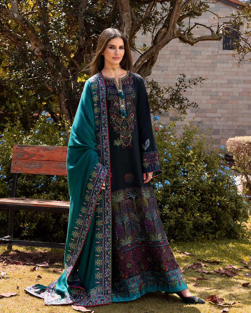 Radiant Solitude – authentic Pakistani dress from the Mushq Winter Broadway 25 collection for women in the UK.