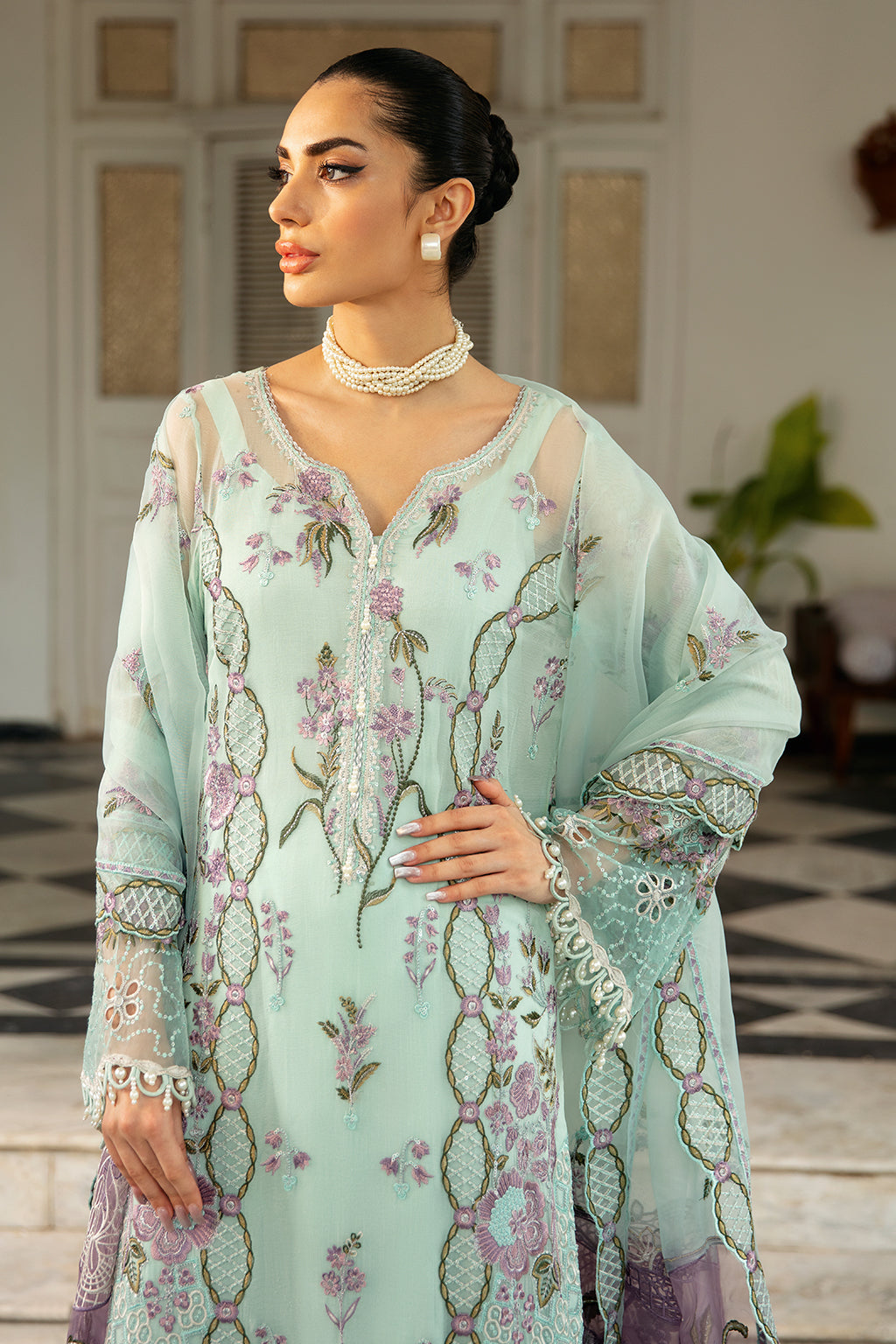 Ramsha | Dastak Luxury Chiffon Collection | Q-102 by Ramsha - Designer Dress - Type: Ladies Clothes - Available at Libayah - 100% Original
