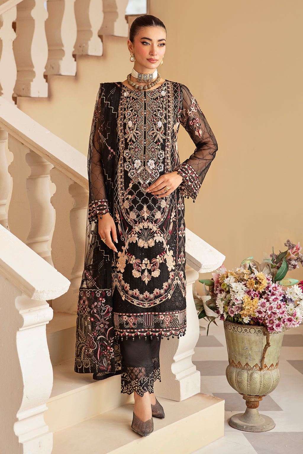Ramsha | Minhal Organza Collection |  M-1205 by Ramsha - Designer Dress - Type: Ladies Clothes - Available at Libayah - 100% Original