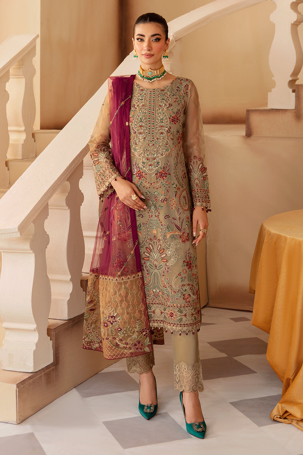 Ramsha | Minhal Organza Collection |  M-1208 by Ramsha - Designer Dress - Type: Ladies Clothes - Available at Libayah - 100% Original