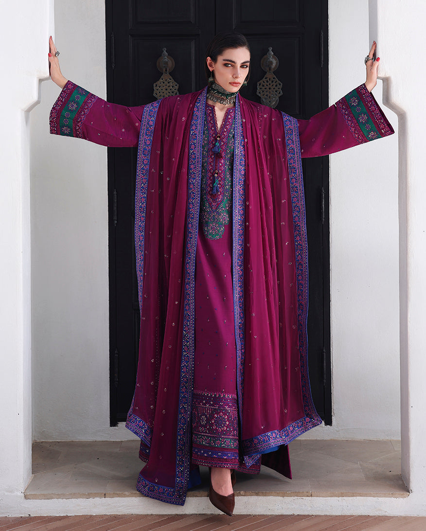 Mushq | Nuvera Rawsilk | Reina Rouge by Mushq - Designer Dress  - Type : Ladies Clothes - Available at Libayah - 100% Original 