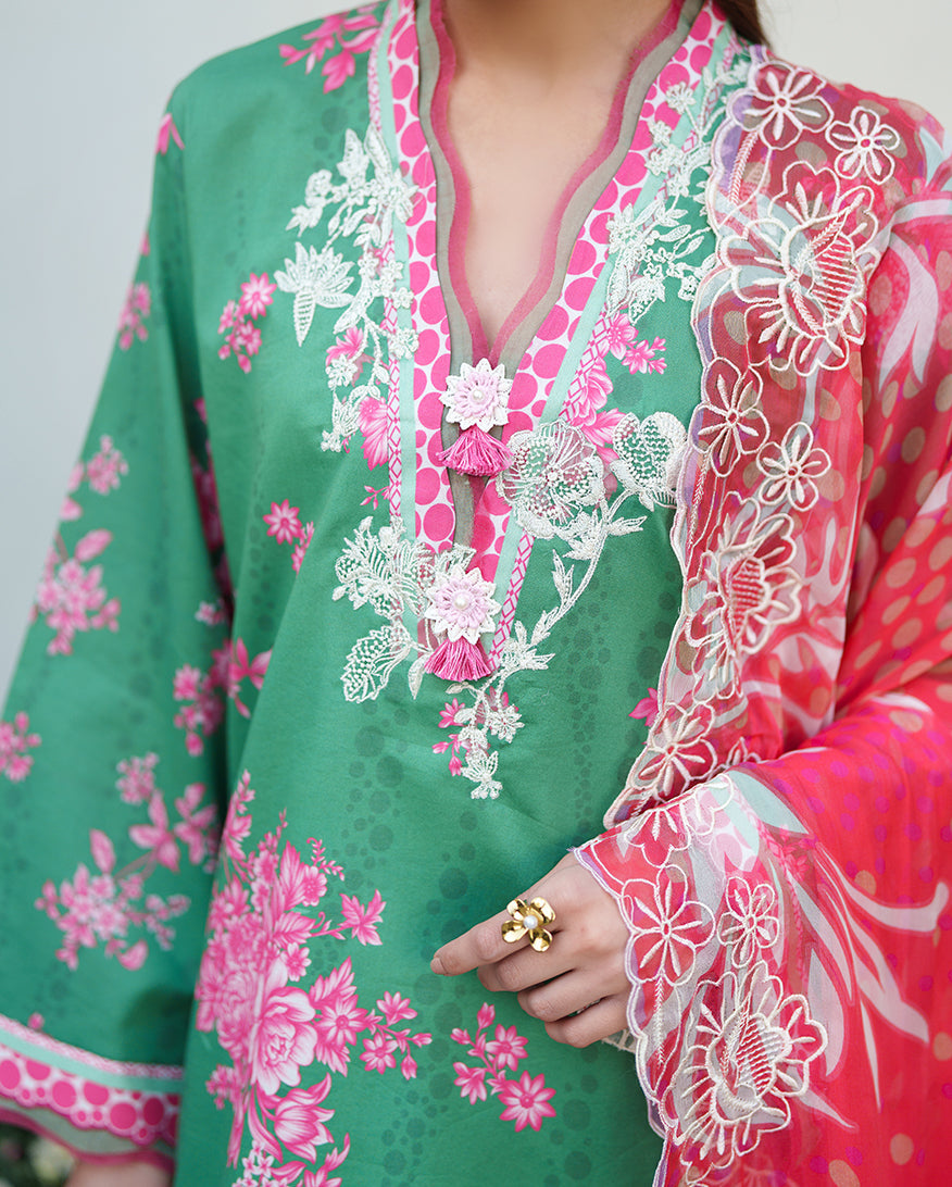 Roheenaz | Whispered Florals | Rose Mist - Designer Dress - Type : Ladies Clothes - Available at Libayah - 100% Original