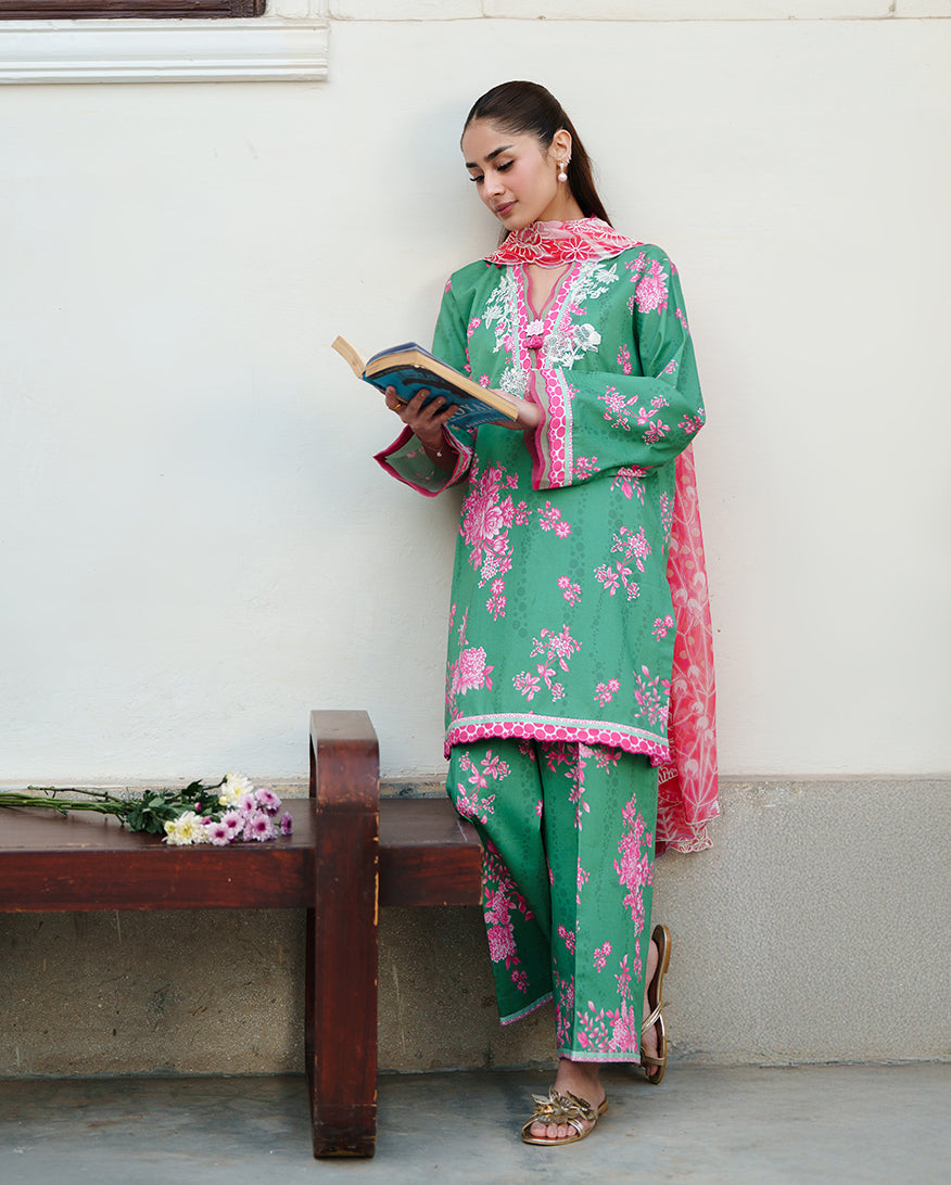 Roheenaz | Whispered Florals | Rose Mist - Designer Dress - Type : Ladies Clothes - Available at Libayah - 100% Original