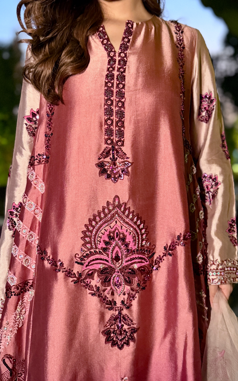 Asifa and Nabeel | Silk Edit 26 | Rose Noir - Designer Dress - Type : Ladies Clothes - Available at Libayah - 100% Original
