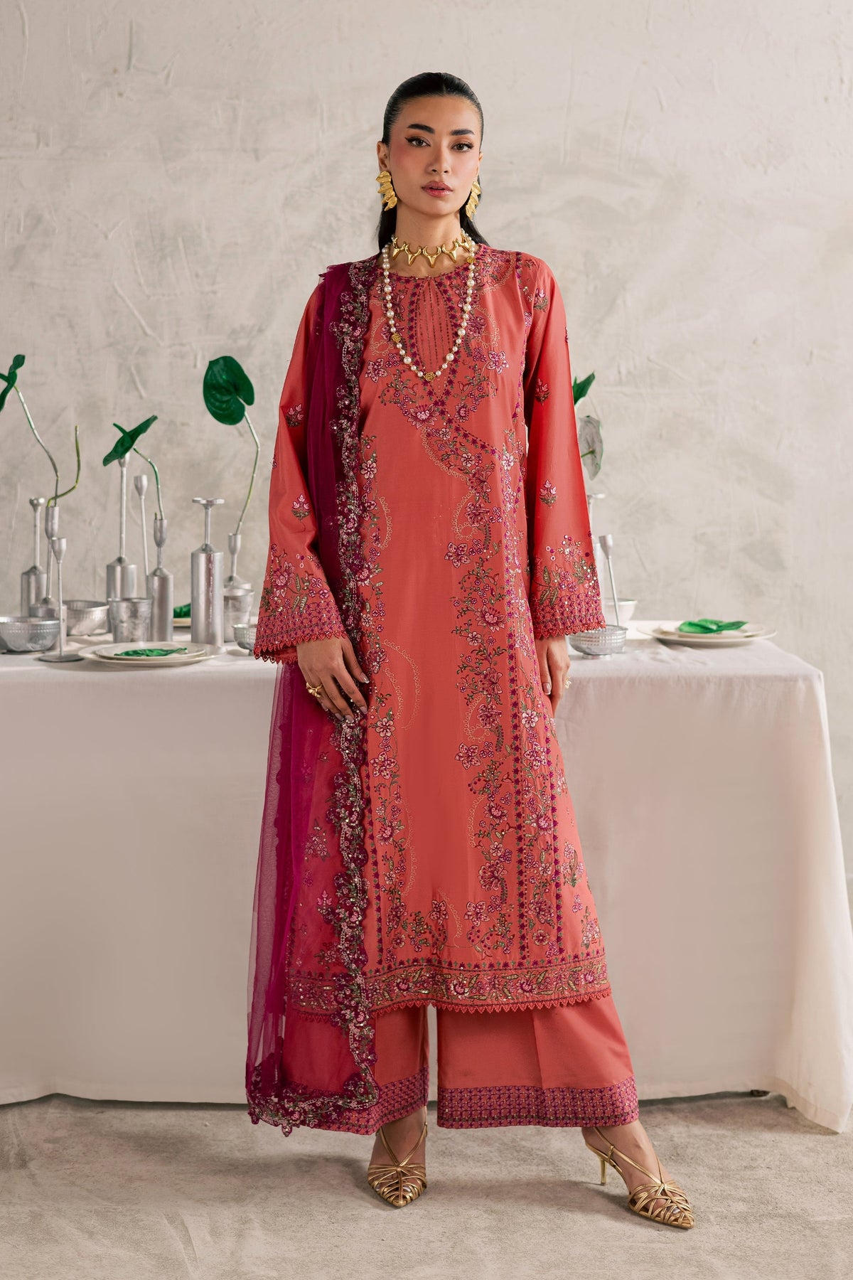 Batik | Festive Eid 26 | Rust Nazneen - by Libayah - Registered Vendor of : Batik - 100% Original Designer Dress