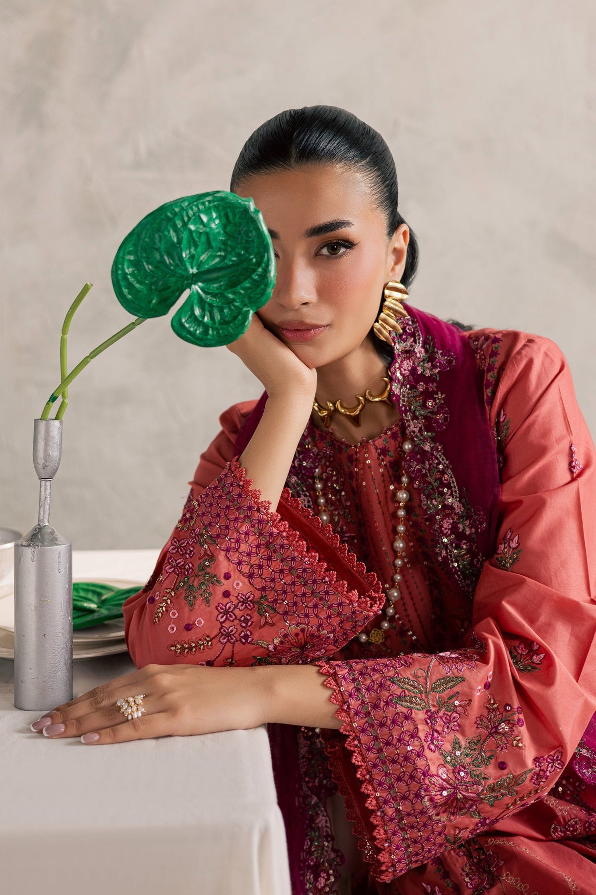 Batik | Festive Eid 26 | Rust Nazneen - by Libayah - Registered Vendor of : Batik - 100% Original Designer Dress