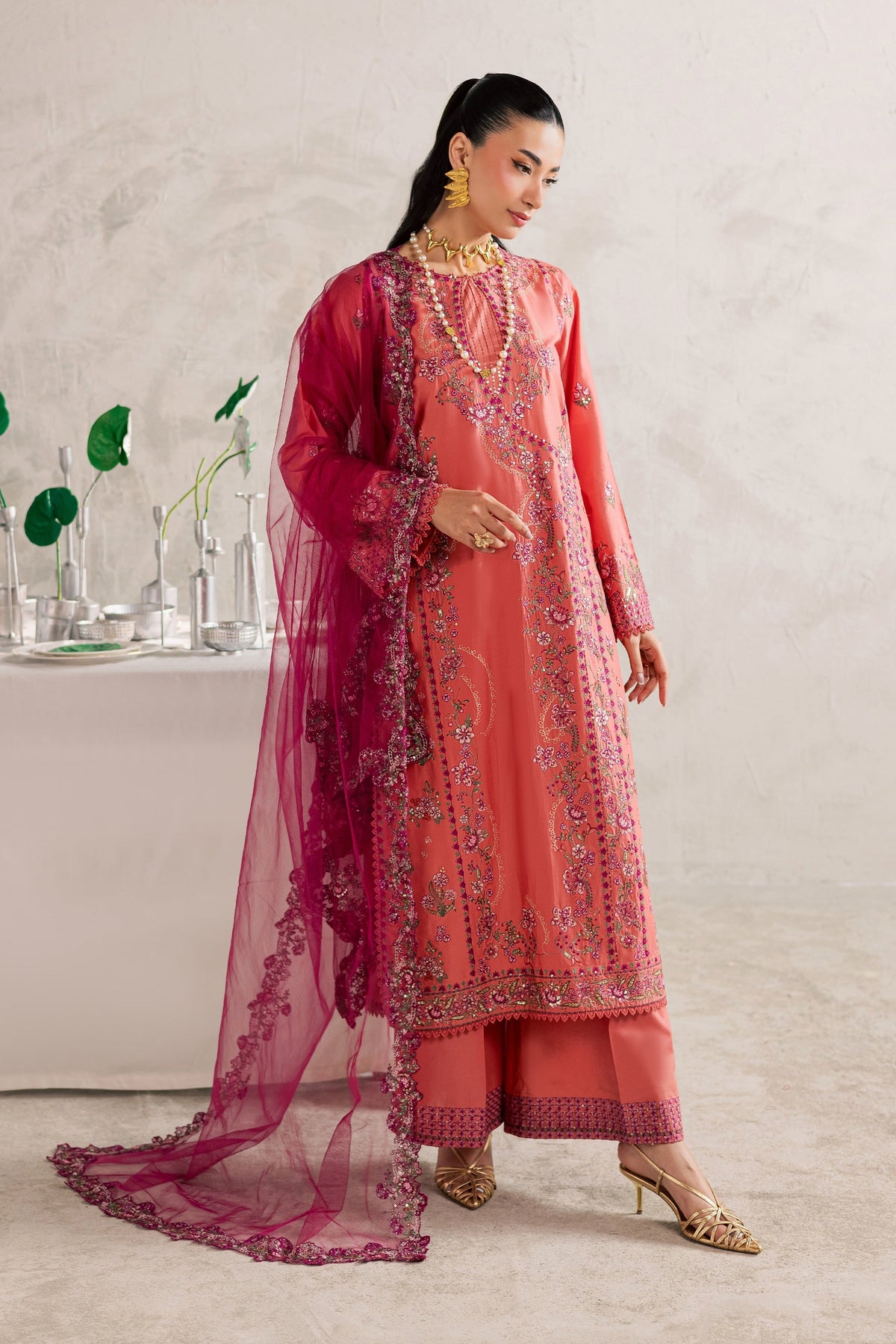 Batik | Festive Eid 26 | Rust Nazneen - by Libayah - Registered Vendor of : Batik - 100% Original Designer Dress