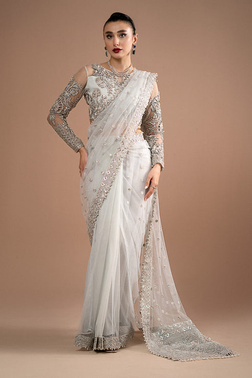 Imrozia Premium | Lumiere Luxury Sarees | 07 Misty Grey by Imrozia Premium - Designer Dress - Type: Ladies Clothes - Available at Libayah - 100% Original