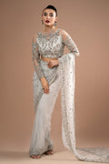 Imrozia Premium | Lumiere Luxury Sarees | 07 Misty Grey by Imrozia Premium - Designer Dress - Type: Ladies Clothes - Available at Libayah - 100% Original