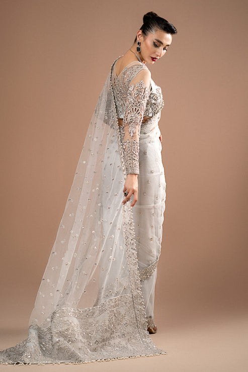 Imrozia Premium | Lumiere Luxury Sarees | 07 Misty Grey by Imrozia Premium - Designer Dress - Type: Ladies Clothes - Available at Libayah - 100% Original