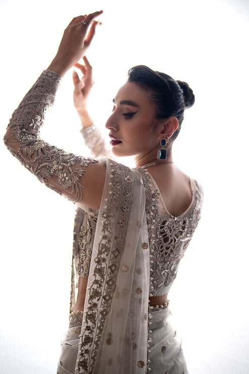 Imrozia Premium | Lumiere Luxury Sarees | 07 Misty Grey by Imrozia Premium - Designer Dress - Type: Ladies Clothes - Available at Libayah - 100% Original