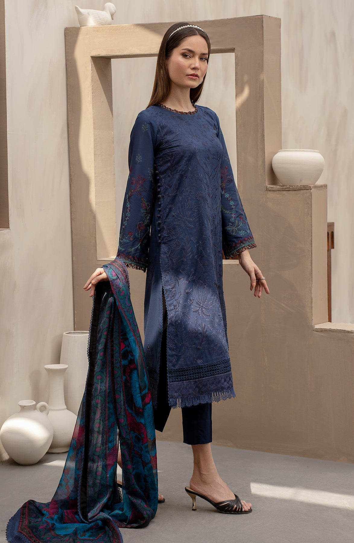 Zarif | Festive Lawn | ZFL 08 SEEMAL by Zarif - Designer Dress - Type: Ladies Clothes - Available at Libayah - 100% Original