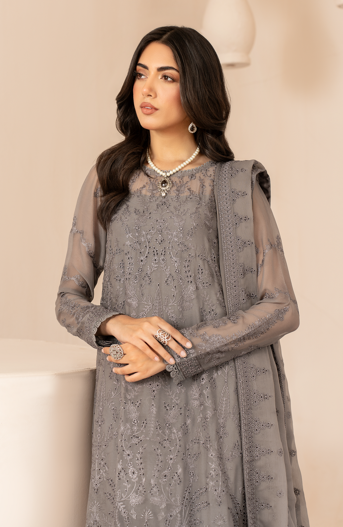 Zarif | Chiffon Edit | ZL 05 AYMAH by Zarif - Designer Dress - Type: Ladies Clothes - Available at Libayah - 100% Original