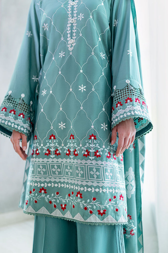 Cross Stitch | Cotton Satin 25 | SAGE LOOM by Cross Stitch - Designer Dress  - Type : Ladies Clothes - Available at Libayah - 100% Original 
