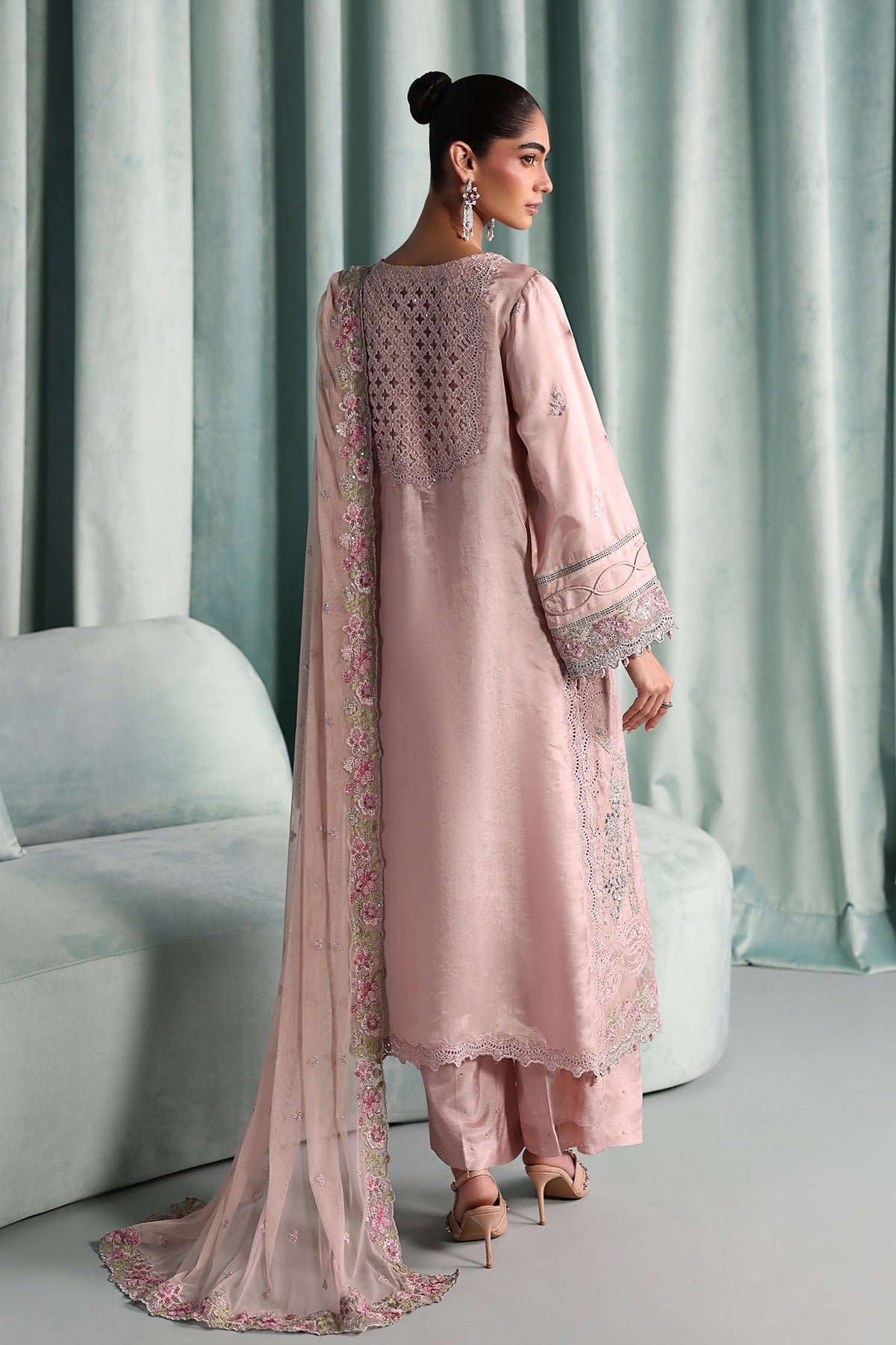Maria B | Luxury Formals Pre Fall | SF-EA26-37-Pink by Maria B - Designer Dress  - Type : Ladies Clothes - Available at Libayah - 100% Original 