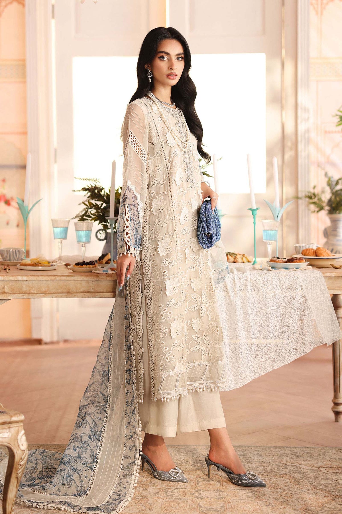 Maria B | Pre Fall Dresses | 3 Piece Embroidered Organza Suit CC by Maria B - Designer Dress  - Type : Ladies Clothes - Available at Libayah - 100% Original 