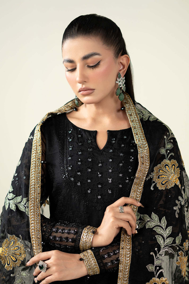 Maria B | Pre Fall Dresses | 3 Piece Embroidered Suit Black by Maria B - Designer Dress  - Type : Ladies Clothes - Available at Libayah - 100% Original 