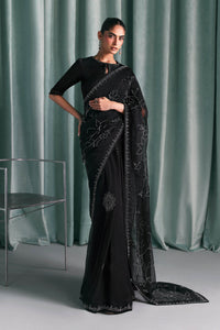 Maria B | Luxury Formals Pre Fall | SF-PF26-02-Black by Maria B - Designer Dress  - Type : Ladies Clothes - Available at Libayah - 100% Original 